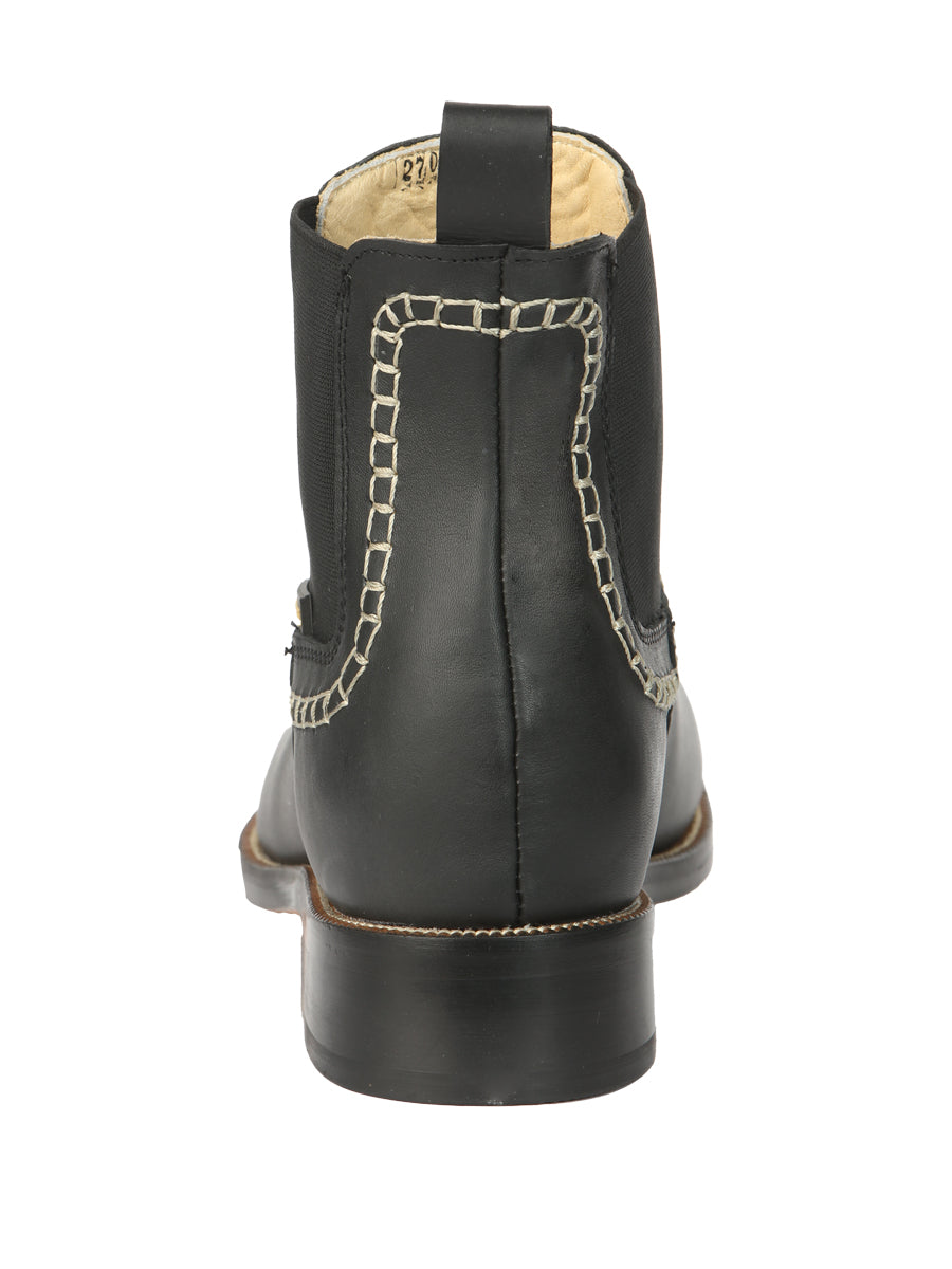 El General Men’s Leather Ankle Boots - Black 45420