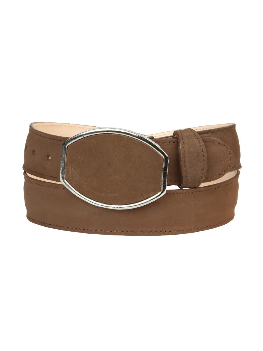 Men’s Western Belt El General Nubuck - Camel 45576 - N4dboots.com
