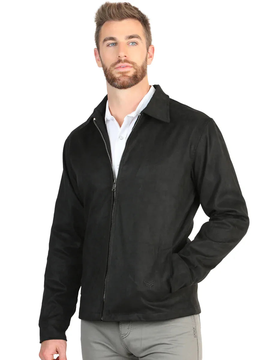 El General Men’s Suede Jacket - Black 45648 - N4dboots.com