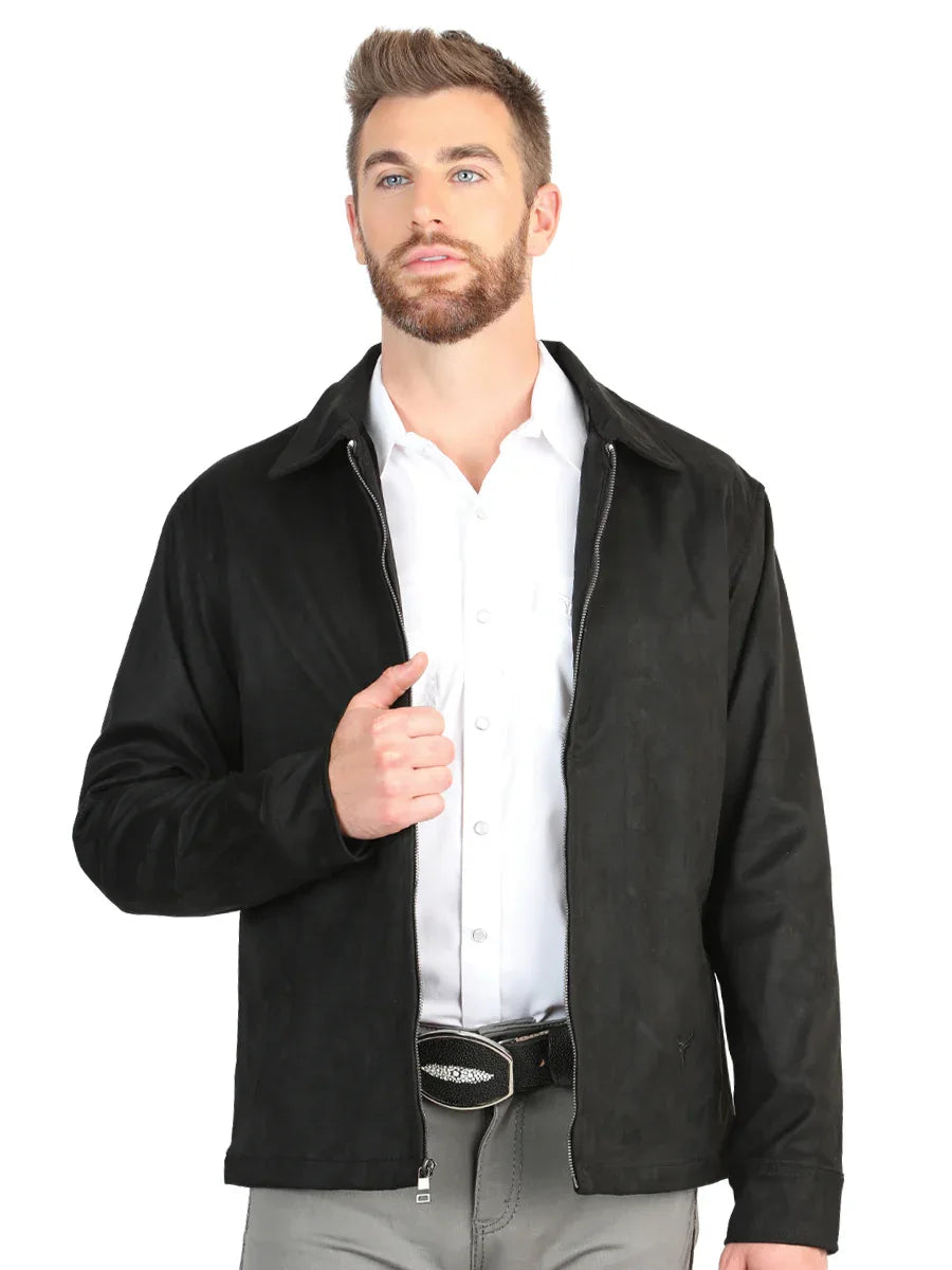 El General Men’s Suede Jacket - Black 45648 - N4dboots.com