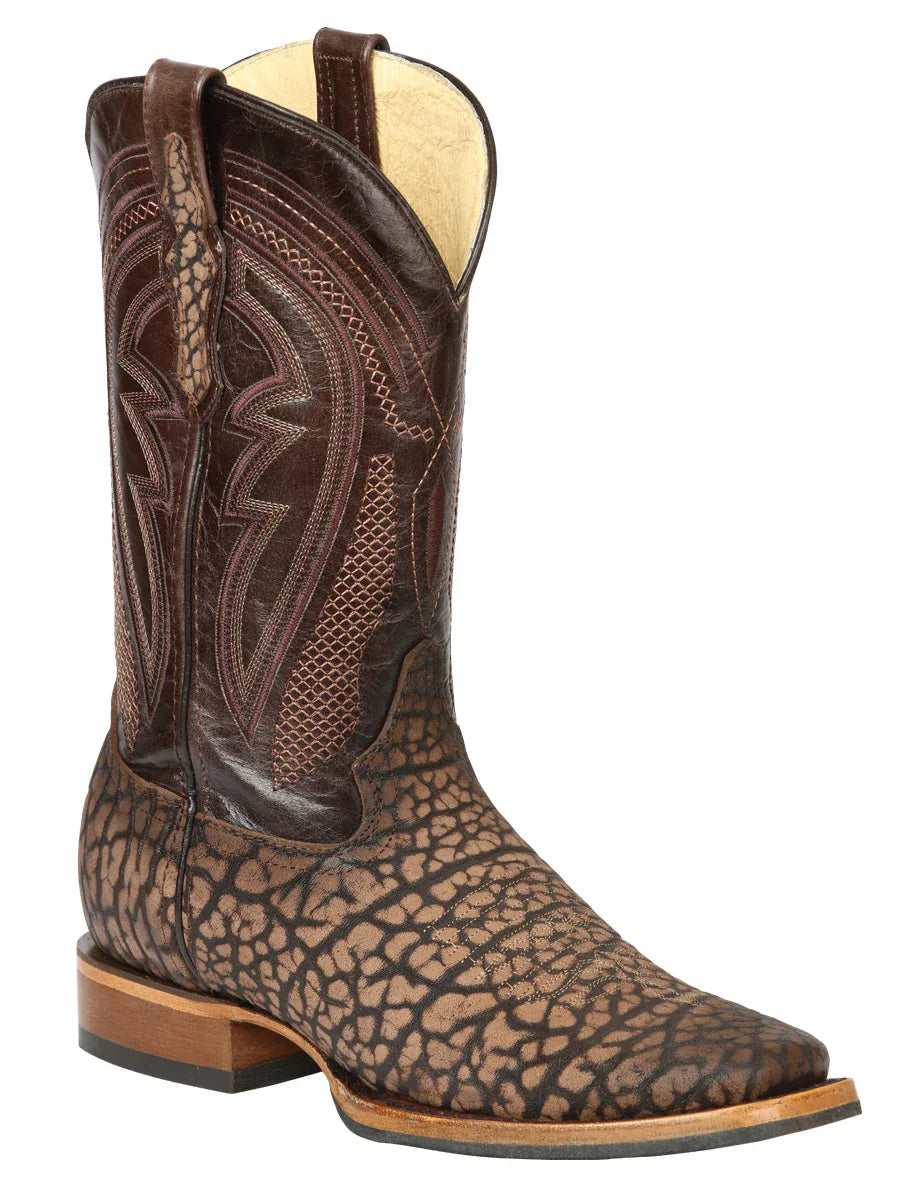 Men’s El General Rodeo Boot - Imitation Bull Neck Sand 45667 - N4dboots.com