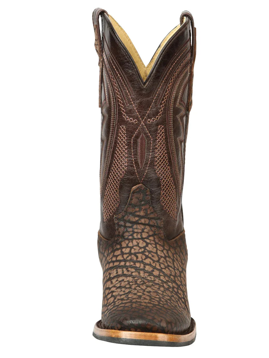 Men’s El General Rodeo Boot - Imitation Bull Neck Sand 45667 - N4dboots.com