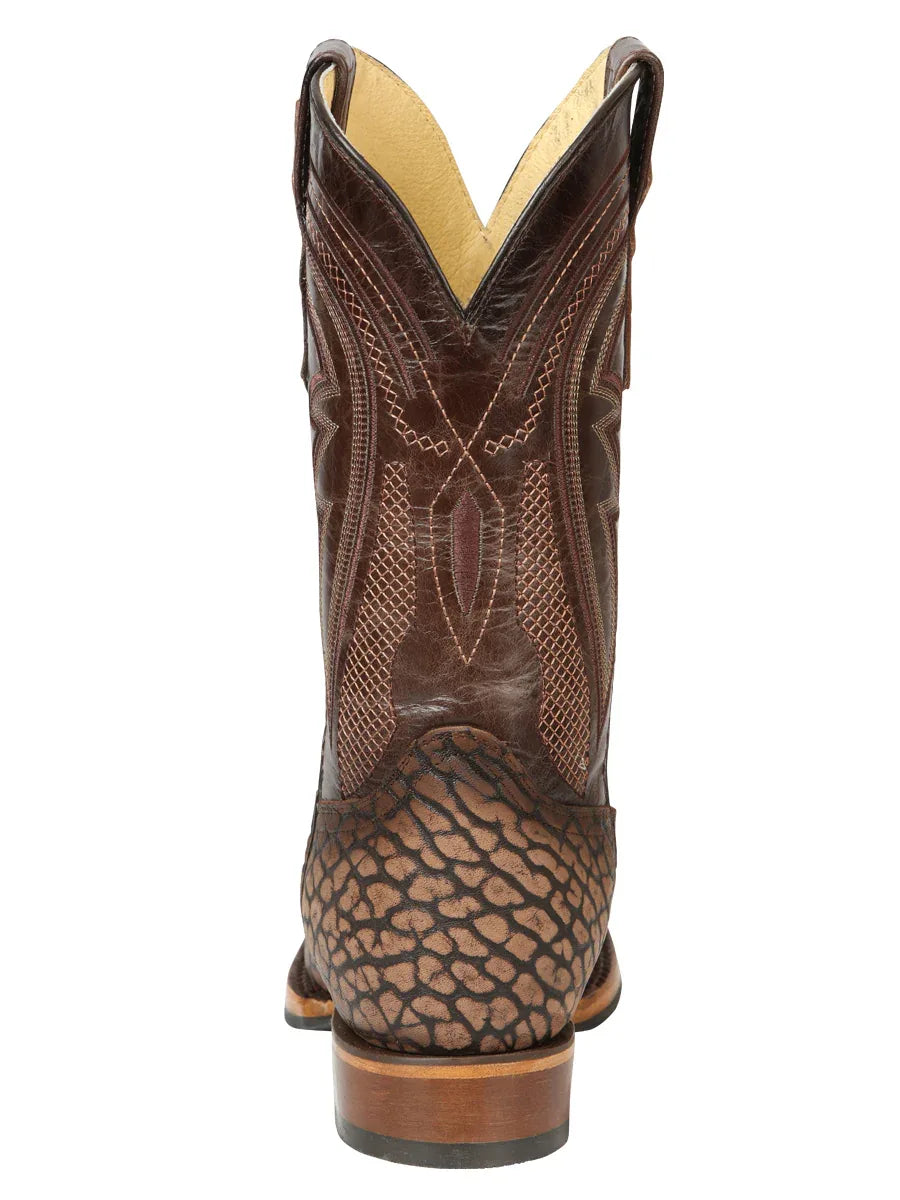 Men’s El General Rodeo Boot - Imitation Bull Neck Sand 45667 - N4dboots.com