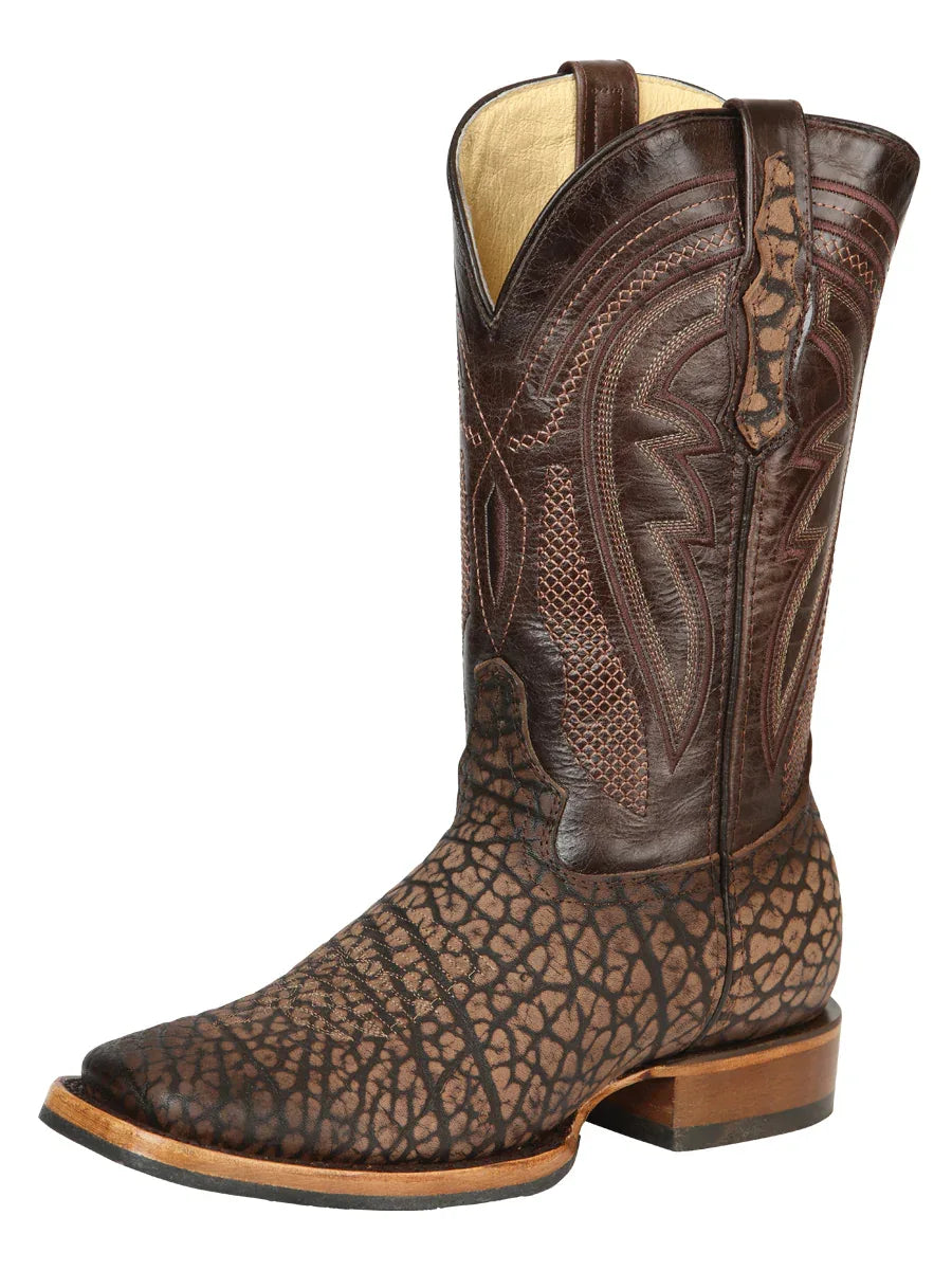 Men’s El General Rodeo Boot - Imitation Bull Neck Sand 45667 - N4dboots.com