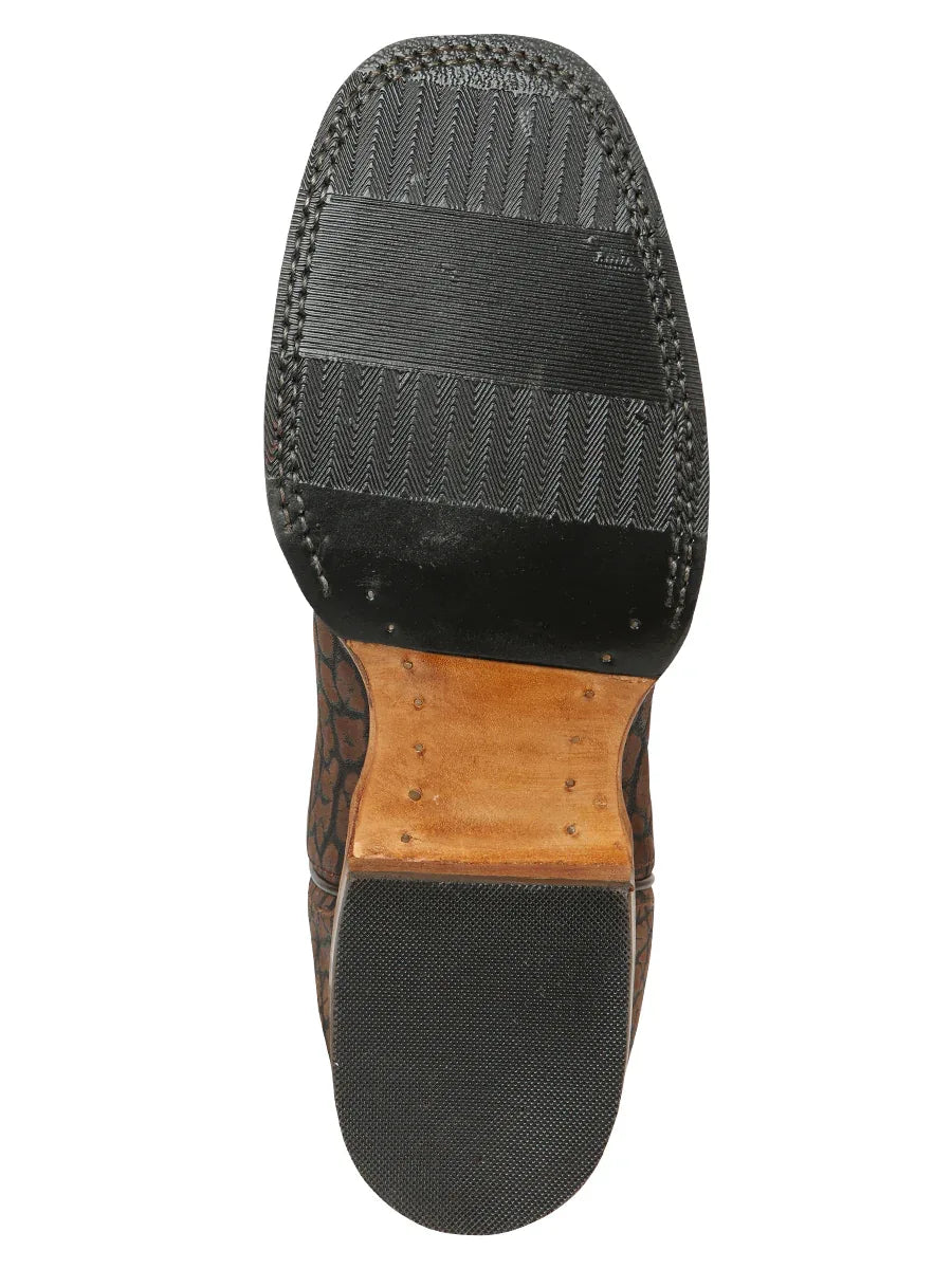 Men’s El General Rodeo Boot - Imitation Bull Neck Brown 45668 - N4dboots.com