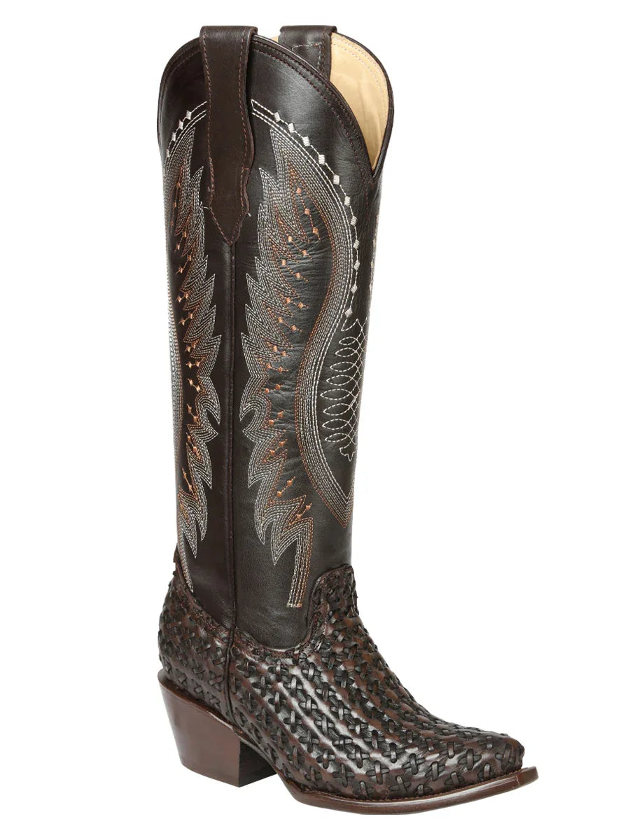 El General Women’s Embroidered Western Boots - Choco 45782 - N4dboots.com