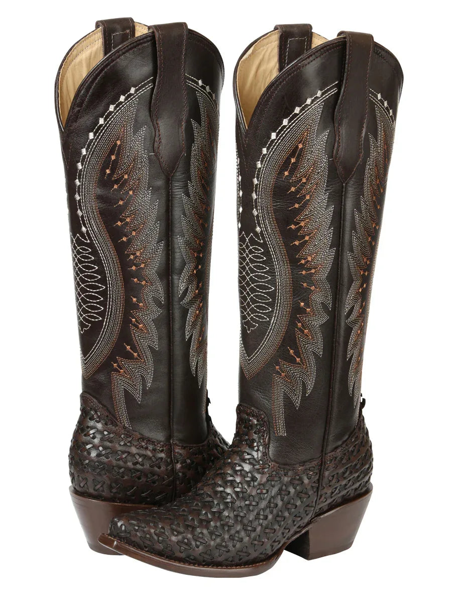 El General Women’s Embroidered Western Boots - Choco 45782 - N4dboots.com