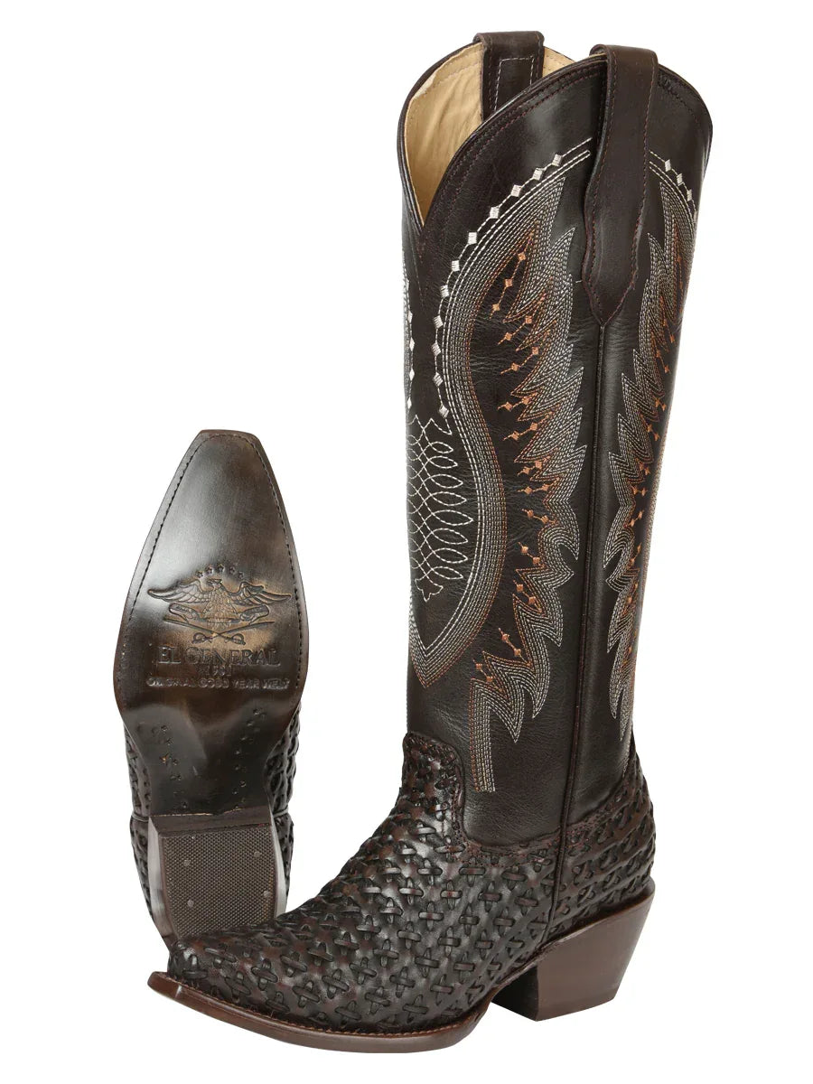 El General Women’s Embroidered Western Boots - Choco 45782 - N4dboots.com