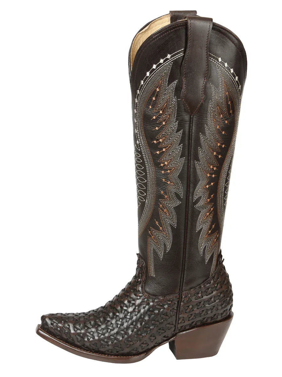 El General Women’s Embroidered Western Boots - Choco 45782 - N4dboots.com