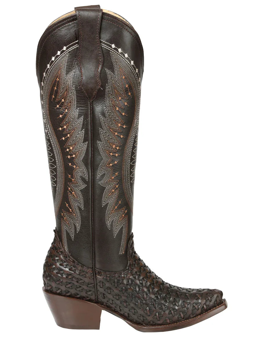 El General Women’s Embroidered Western Boots - Choco 45782 - N4dboots.com