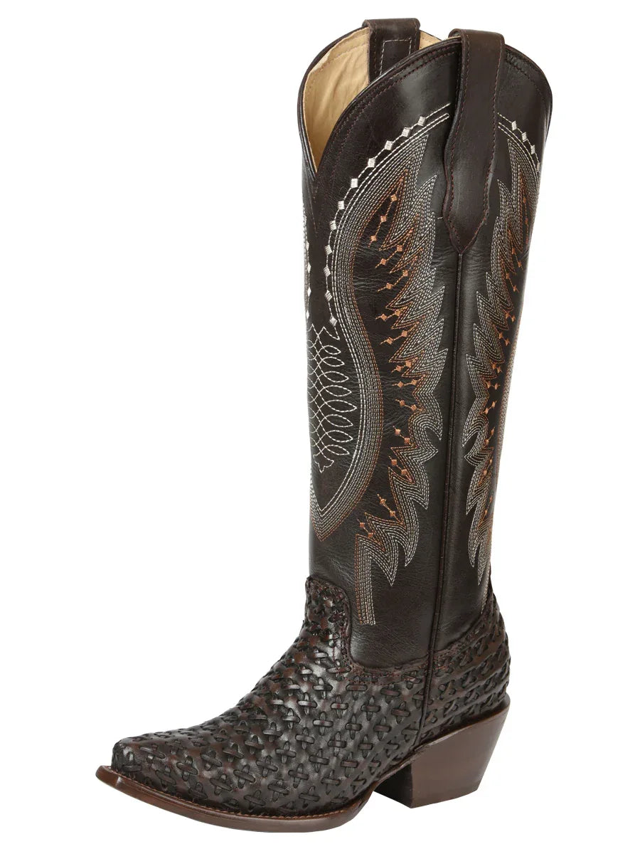 El General Women’s Embroidered Western Boots - Choco 45782 - N4dboots.com