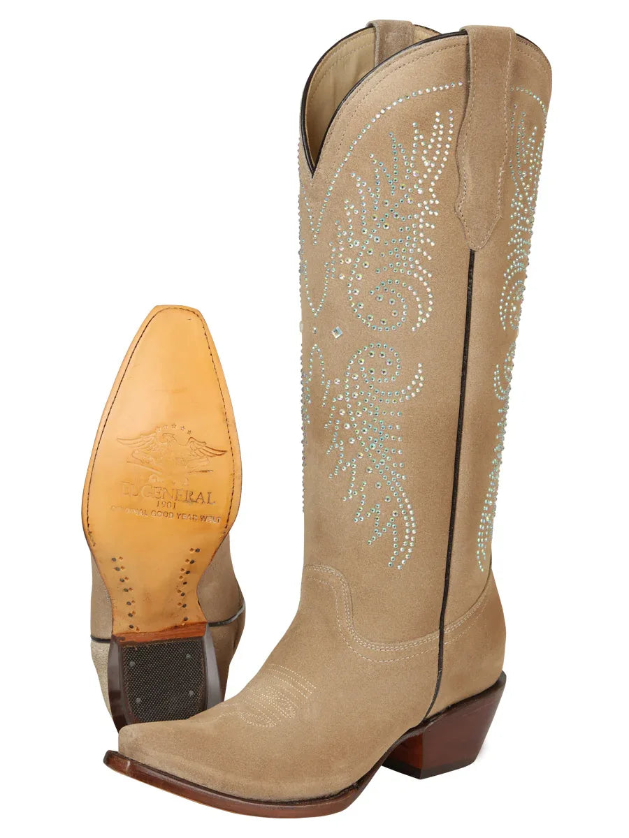 El General Women’s Western Suede Boots - Tuscani 45793 - N4dboots.com