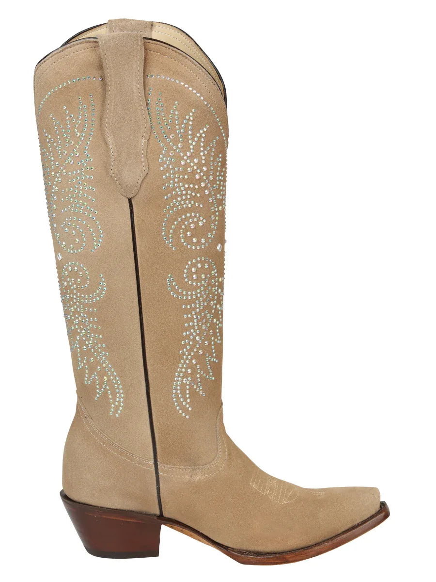 El General Women’s Western Suede Boots - Tuscani 45793 - N4dboots.com
