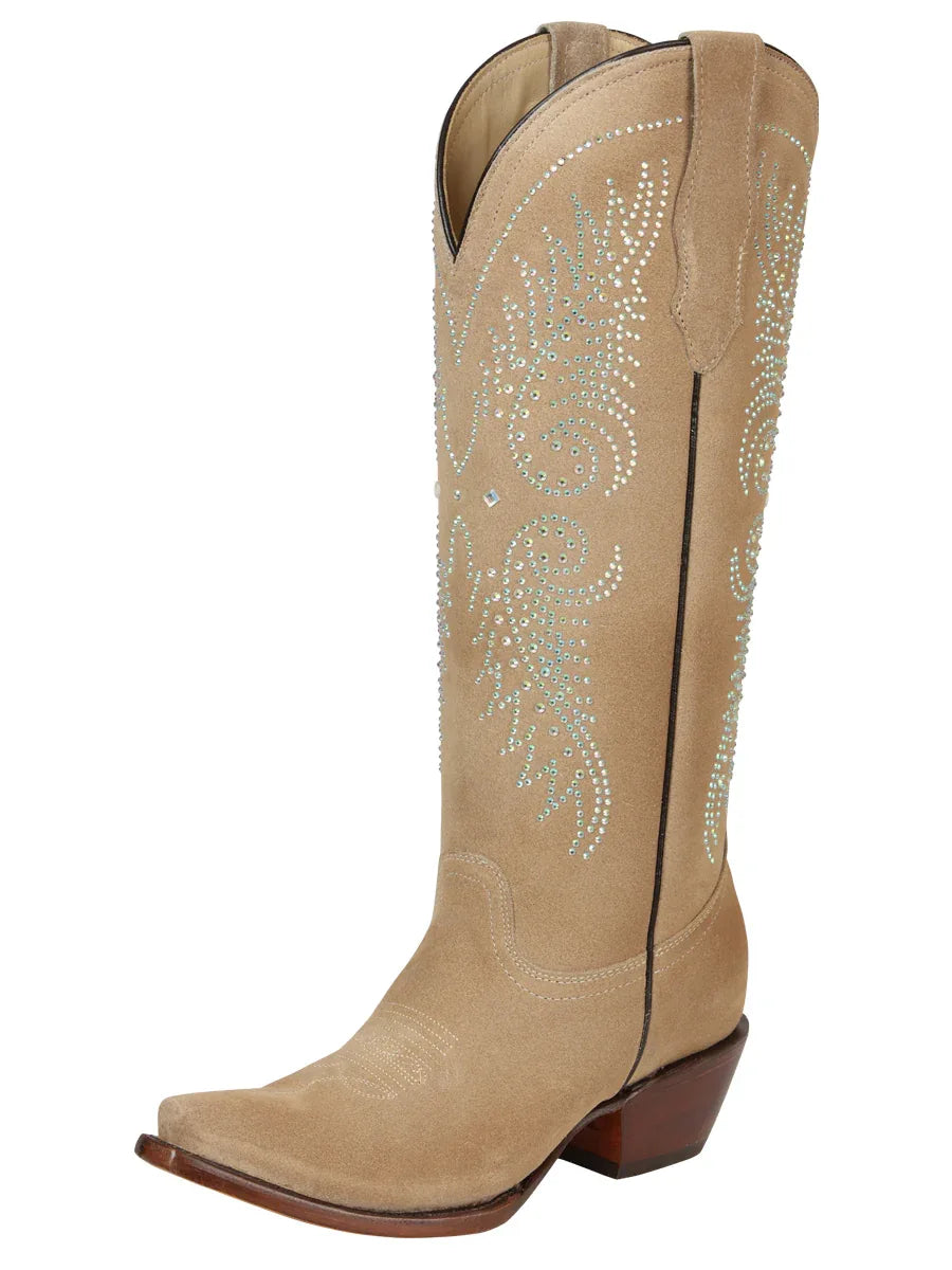 El General Women’s Western Suede Boots - Tuscani 45793 - N4dboots.com