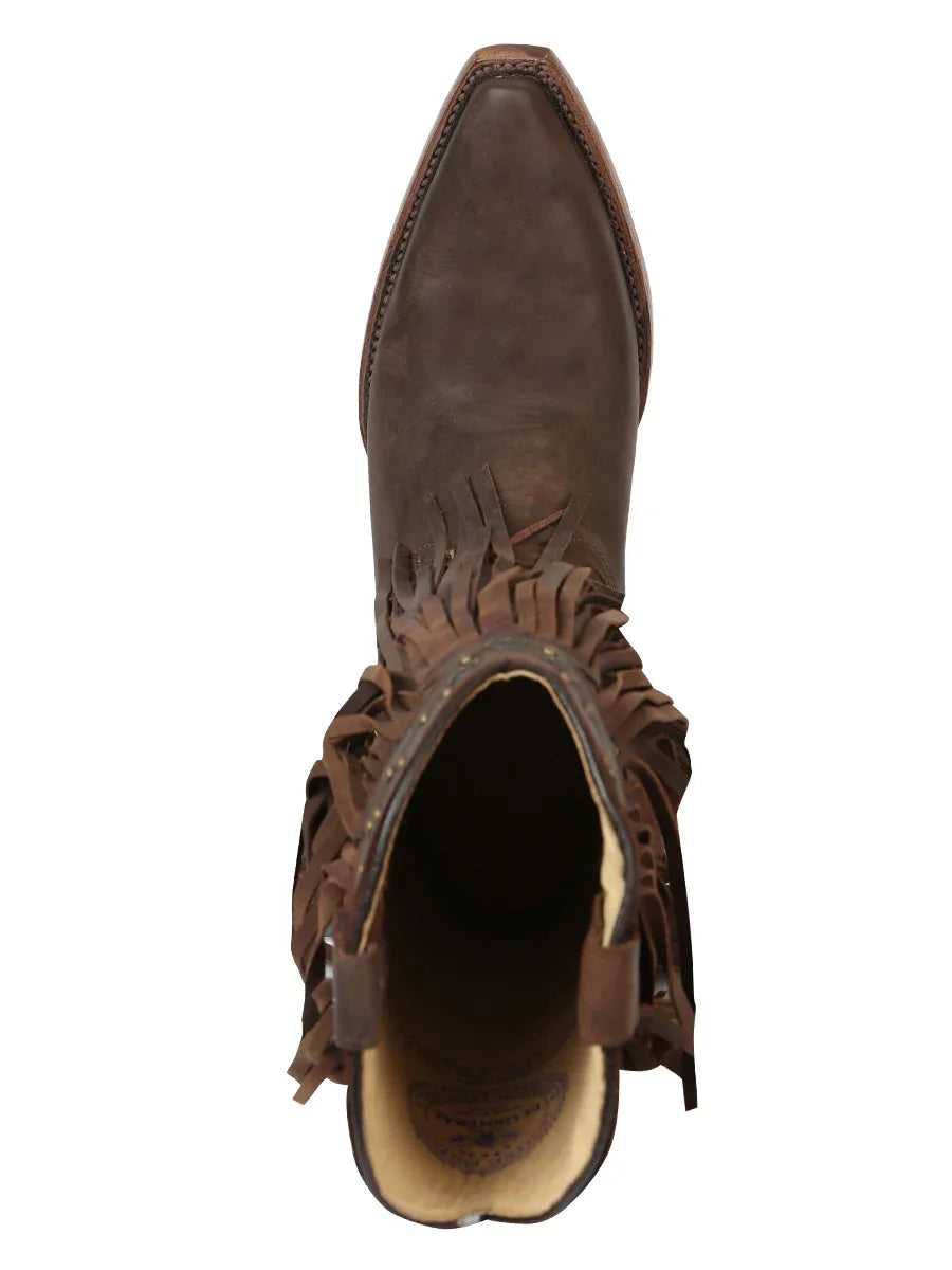 El General Women’s Fringe Western Boots - Choco 45795 - N4dboots.com