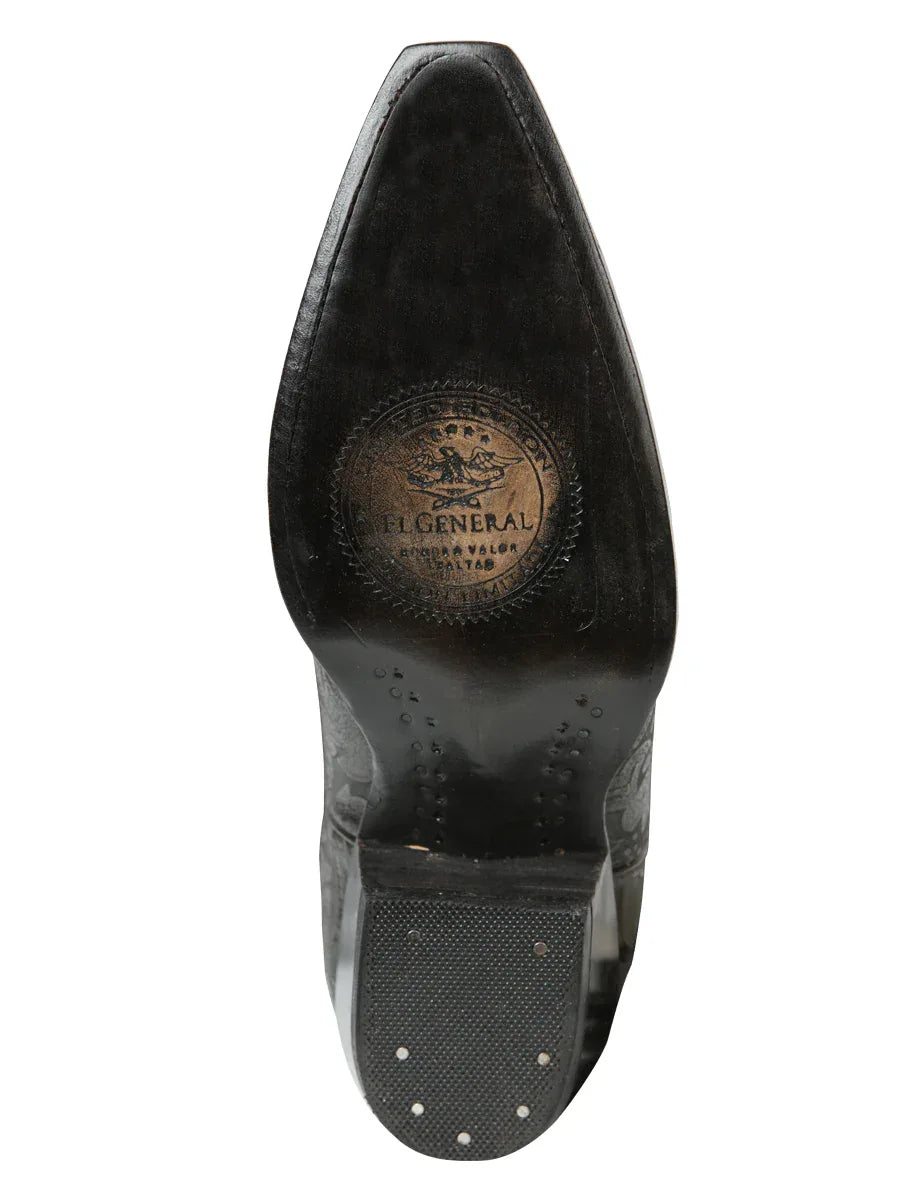 El General Women’s Fringe Western Boots - Black 45796 - N4dboots.com