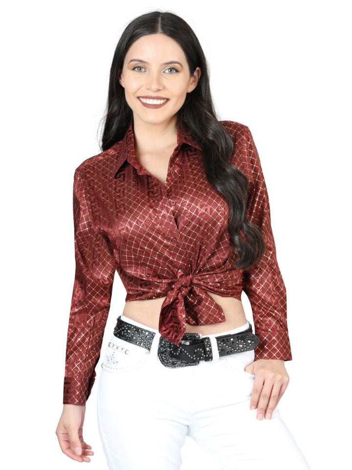 BLUSA M/ LARGA EL SENOR DE LOS CIELOS WH05-008 97% Polyester 3% Spandex BURGUNDY