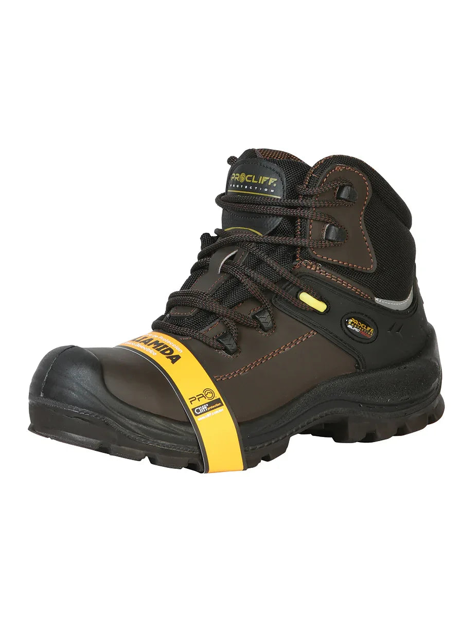 Procliff Protection Lace-Up Work Shoe- Brown 91604 - N4dboots.com