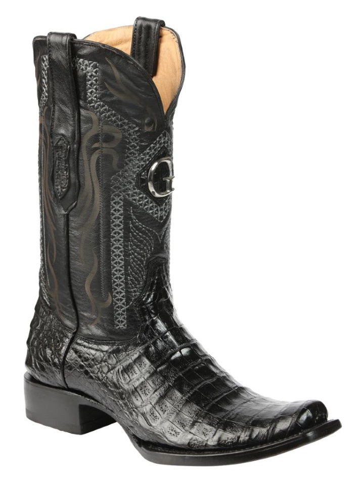BOTA VAQUERA EXOTICA EL GENERAL BE0137 CAIMAN BELLY NEGRO