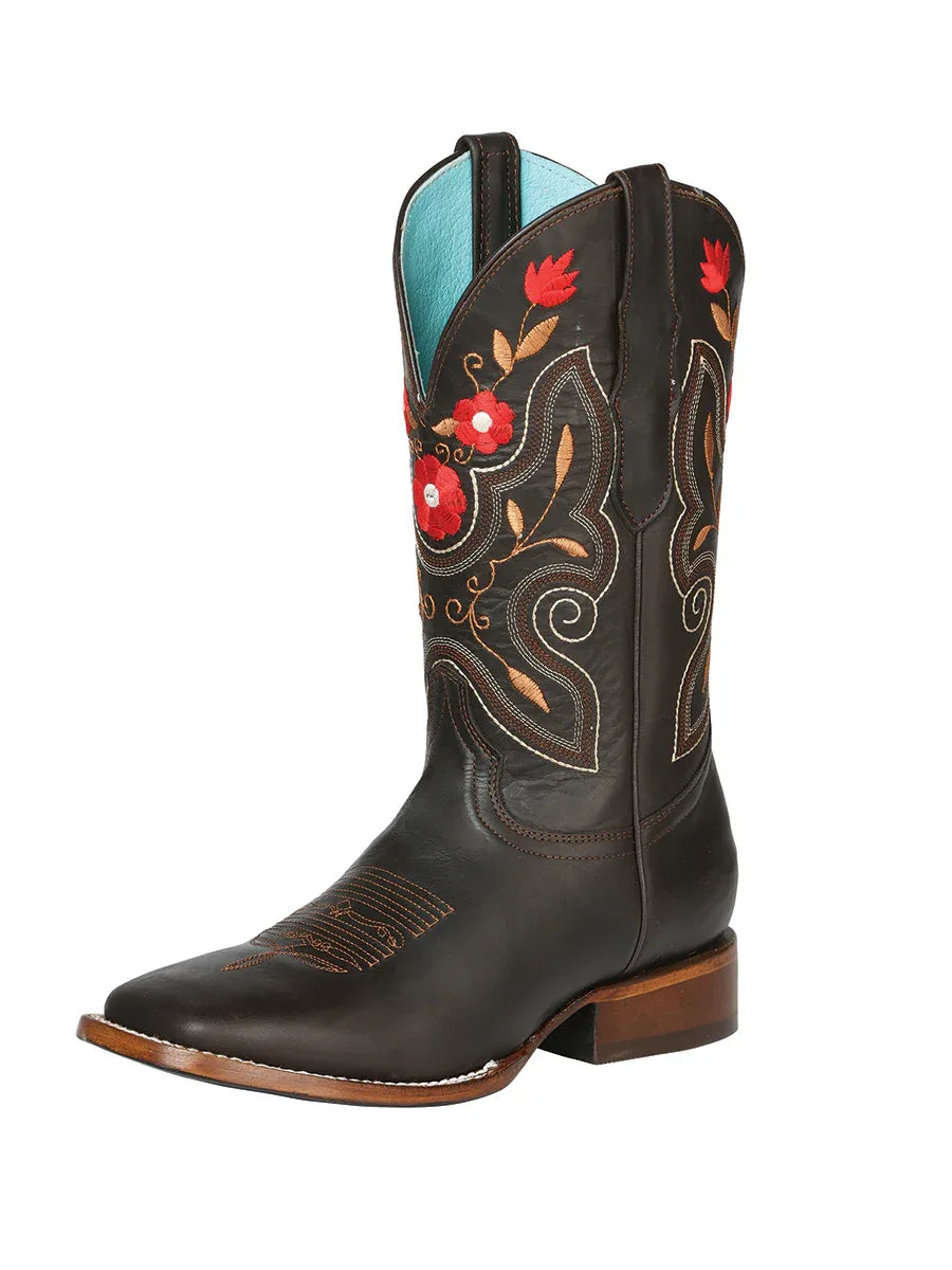 Woman Cowboy boot El General - Leather Napa Brown 125369 - N4dboots.com