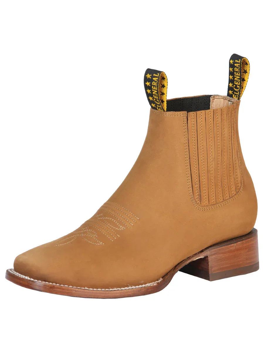 El General Square Toe Ankle Boot - Nobuck Gold 126190 - N4dboots.com