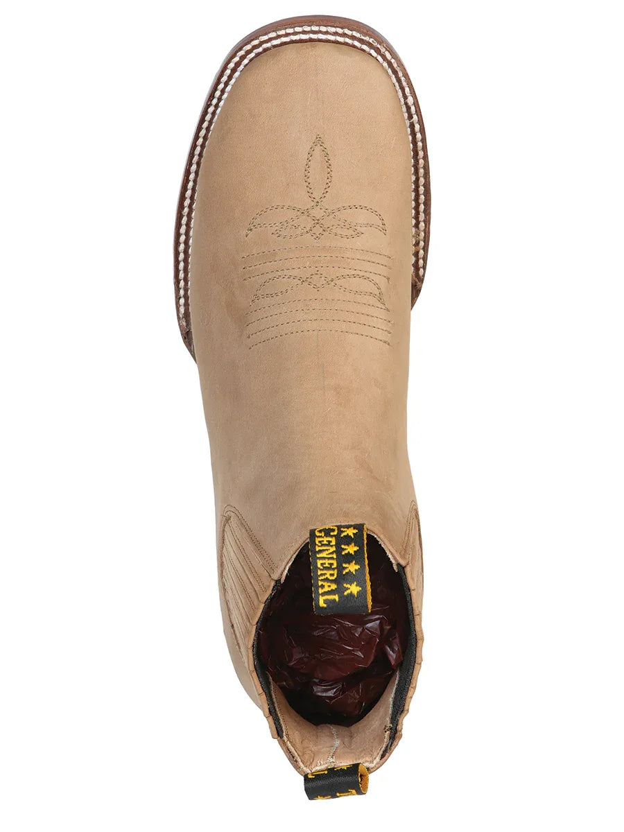 El General Square Toe Ankle Boot - Nobuck Sand 126191 - N4dboots.com