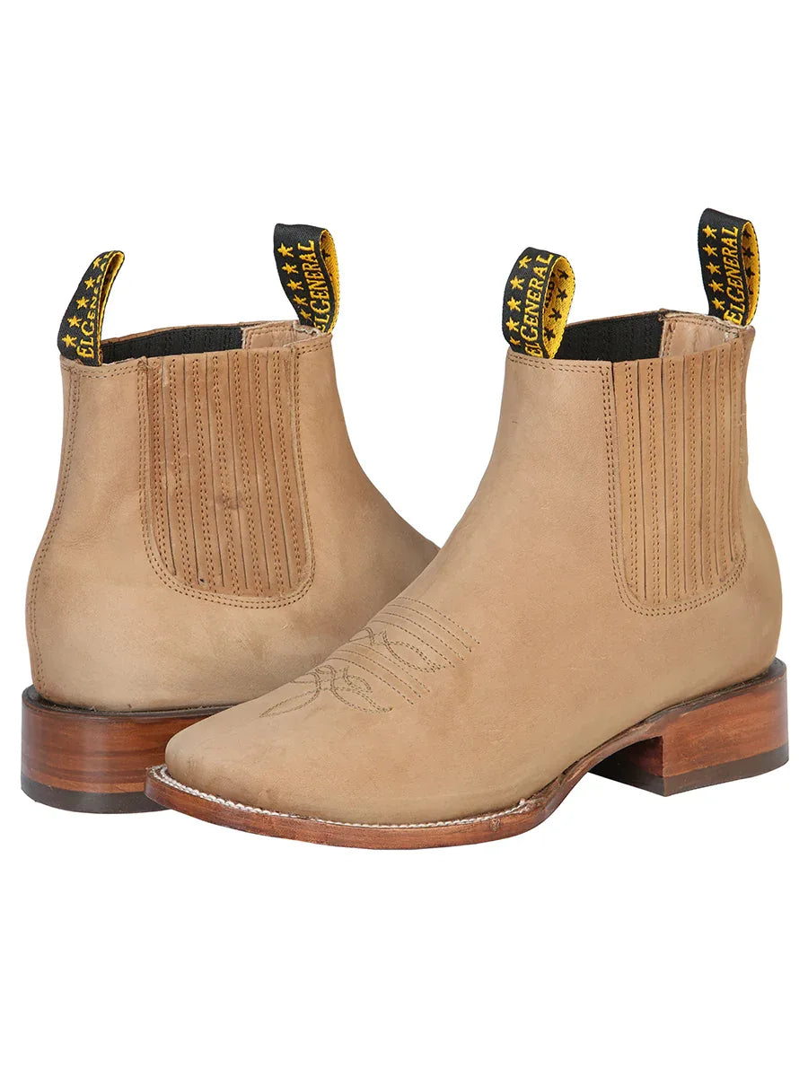 El General Square Toe Ankle Boot - Nobuck Sand 126191 - N4dboots.com