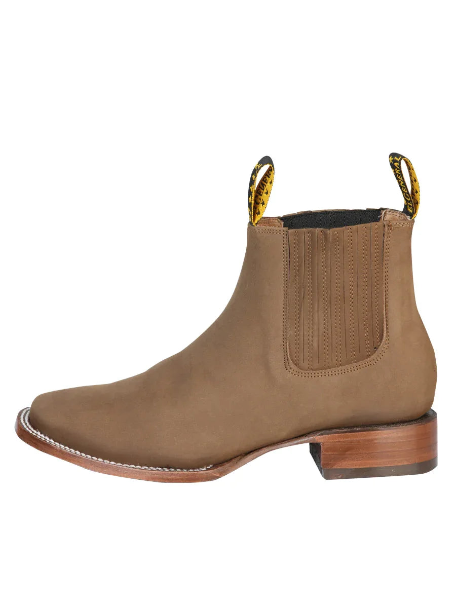 El General Square Toe Ankle Boot - Nobuck Brown 126192 - N4dboots.com