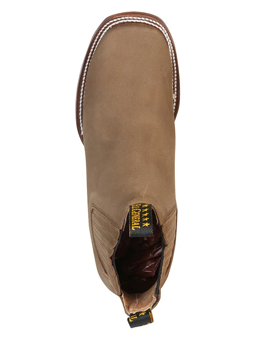 El General Square Toe Ankle Boot - Nobuck Brown 126192 - N4dboots.com