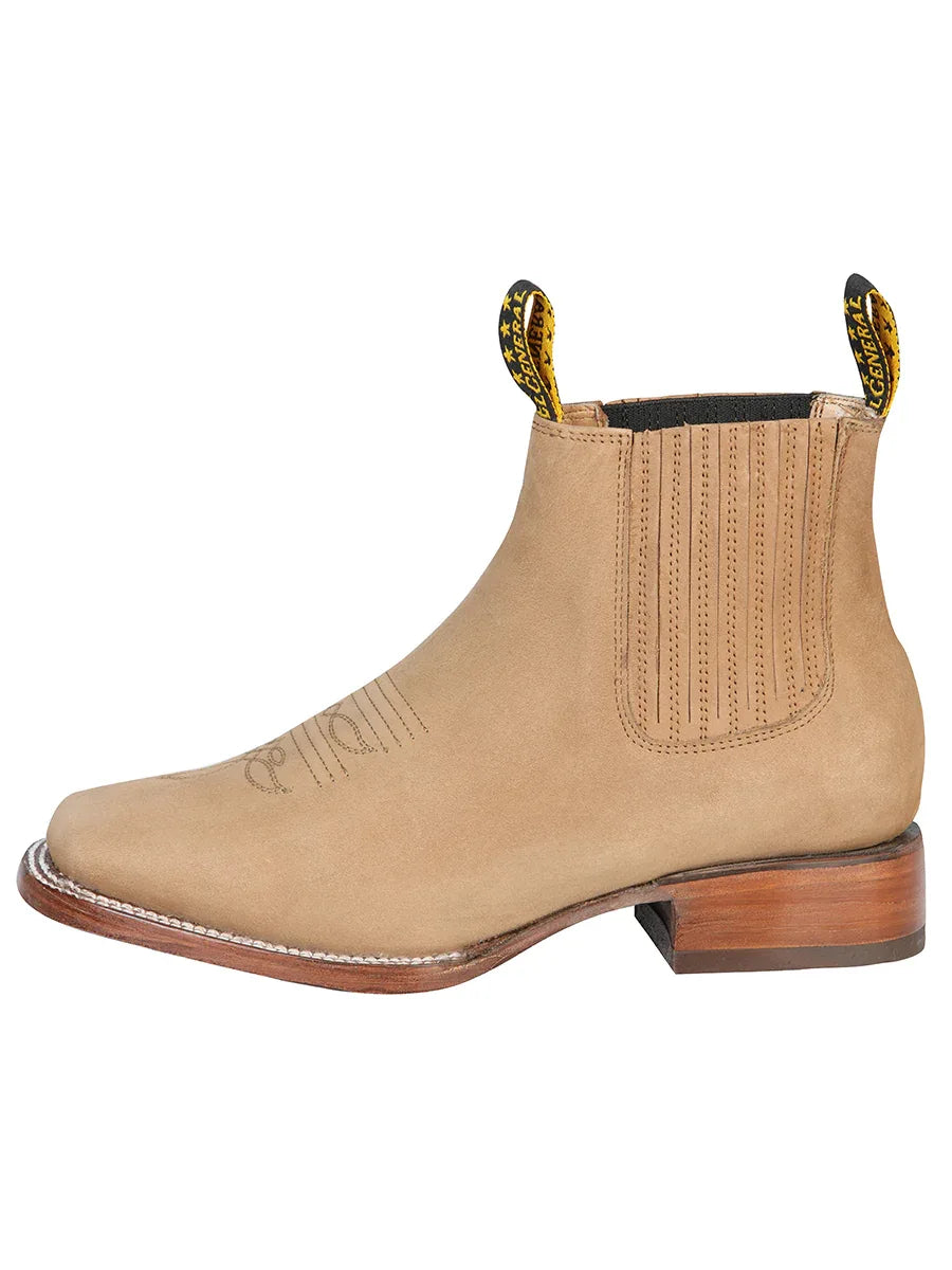 El General Square Toe Ankle Boot - Nobuck Sand 126197 - N4dboots.com
