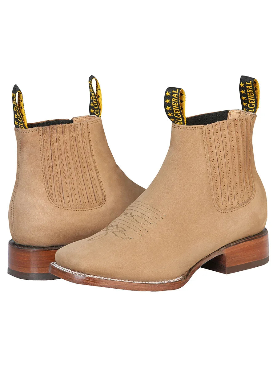 El General Square Toe Ankle Boot - Nobuck Sand 126197 - N4dboots.com
