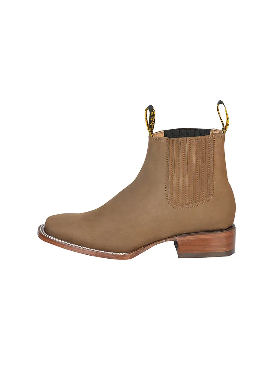 El General Square Toe Ankle Boot - Nobuck Brown 126198 - N4dboots.com