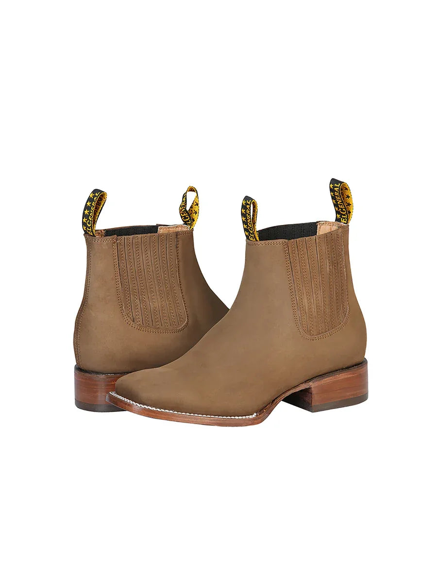 El General Square Toe Ankle Boot - Nobuck Brown 126198 - N4dboots.com