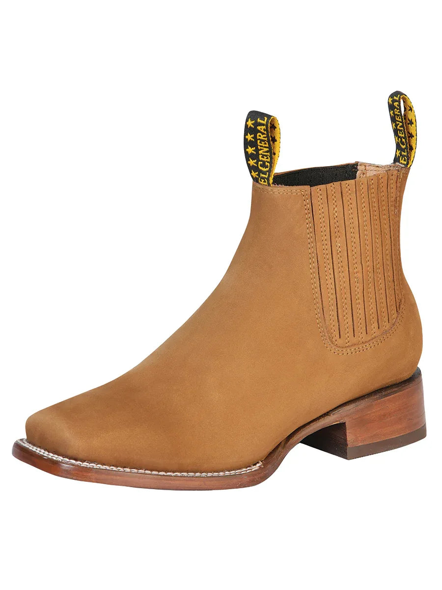 El General Square Toe Ankle Boot - Nobuck Old Gold 126199 - N4dboots.com