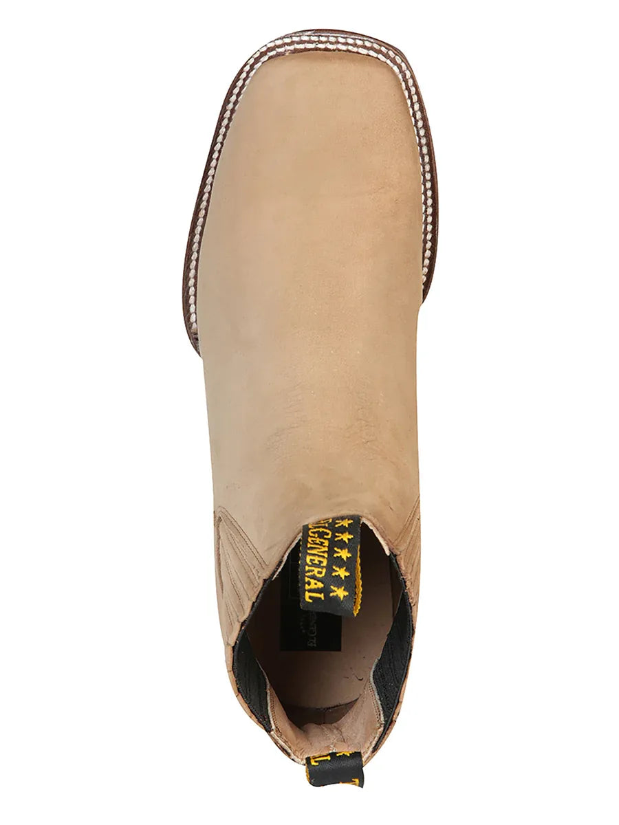 El General Square Toe Ankle Boot - Nobuck Light Brown 126200 - N4dboots.com