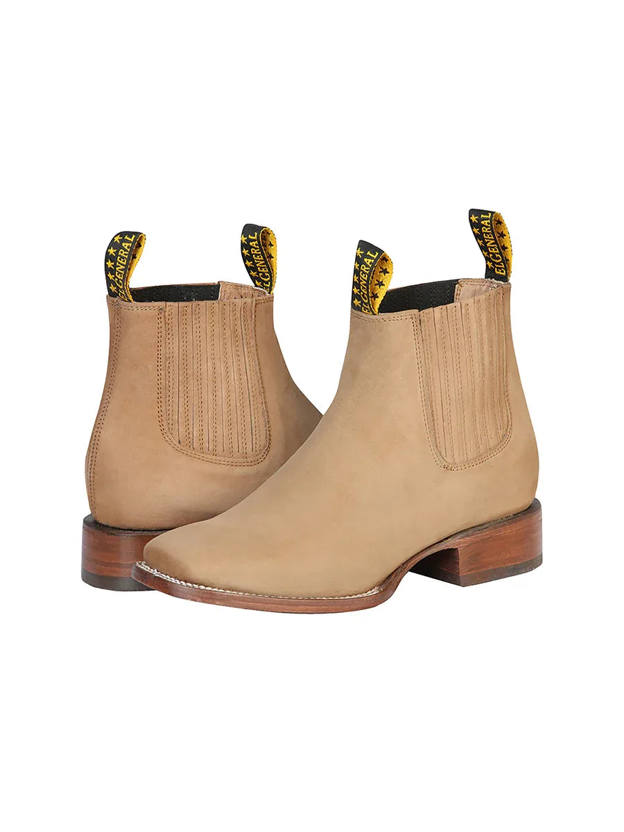 El General Square Toe Ankle Boot - Nobuck Light Brown 126200 - N4dboots.com
