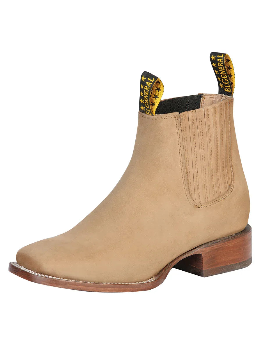 El General Square Toe Ankle Boot - Nobuck Light Brown 126200 - N4dboots.com