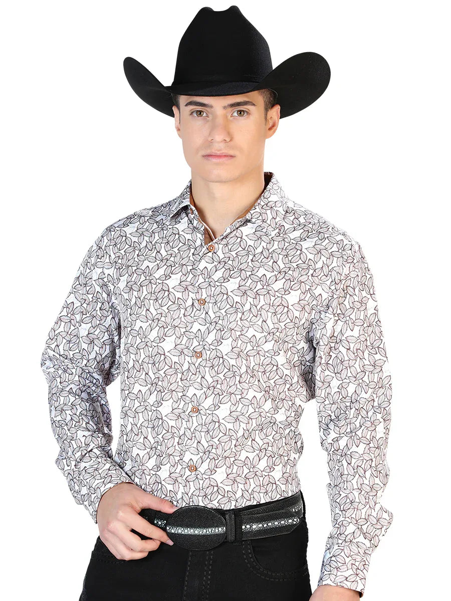 White Casual Long Sleeve Shirt 126272 - N4dboots.com