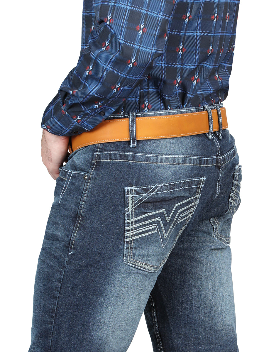 El Norteño Medium Blue Skinny Stretch Pants 126631