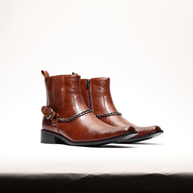 Chain Link Harness Boot D-716| Axel Black - N4dboots.com