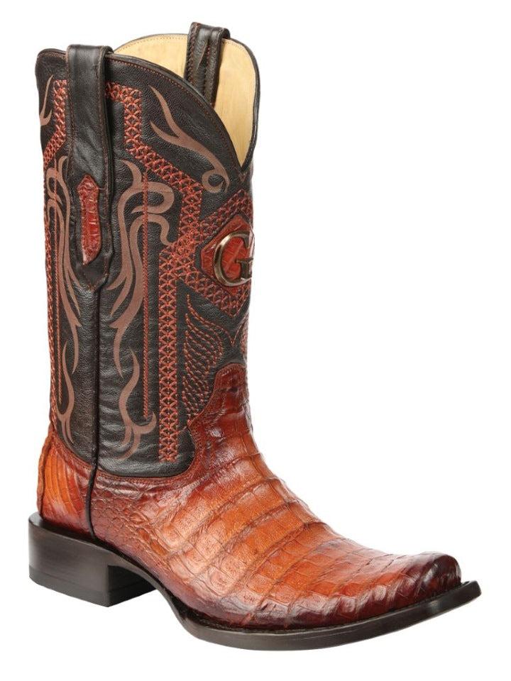 BOTA VAQUERA EXOTICA EL GENERAL BE0337 CAIMAN BELLY COGNAC