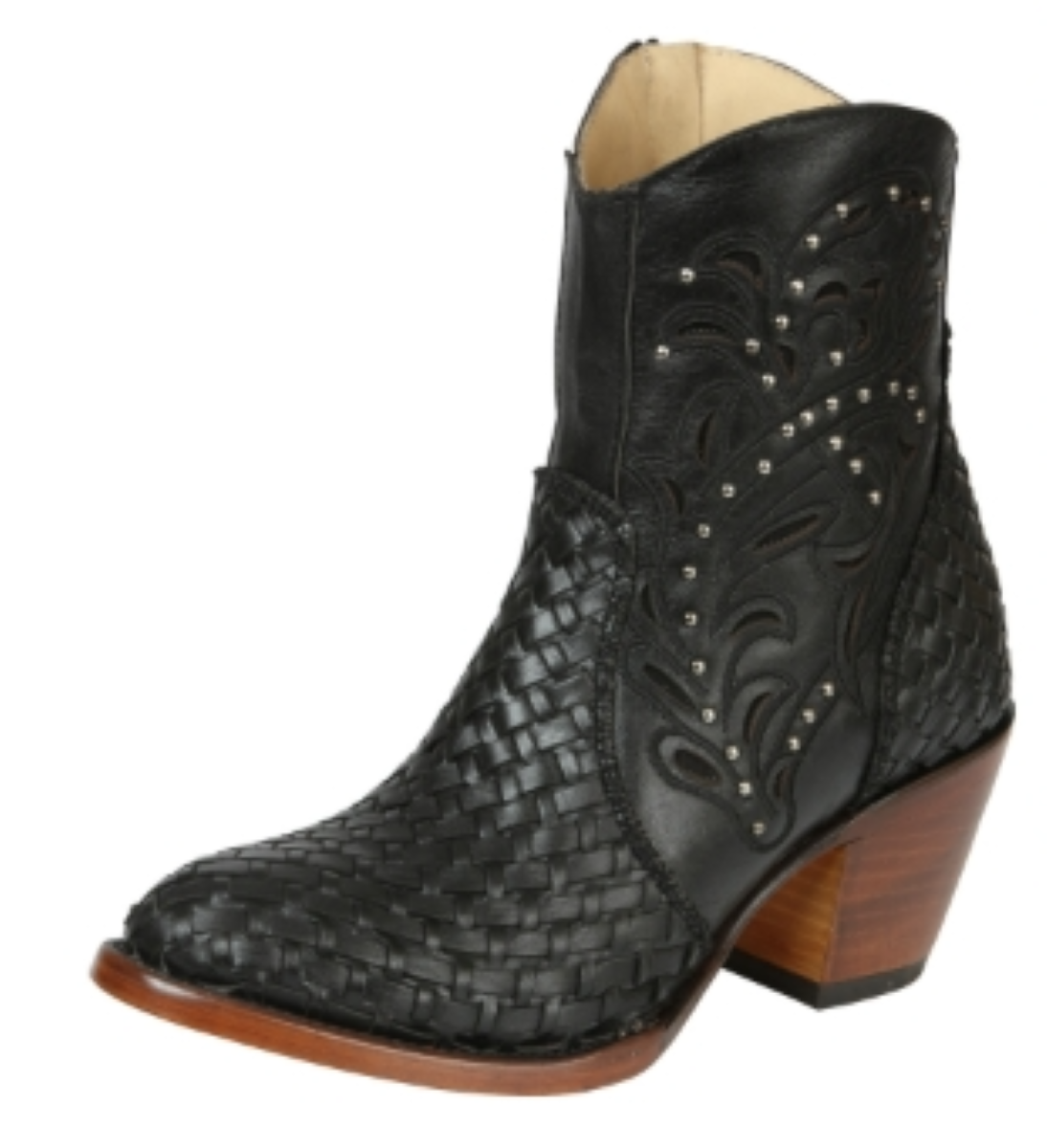 botín de mujer piel color negro diseño elegante con tacón cómodo