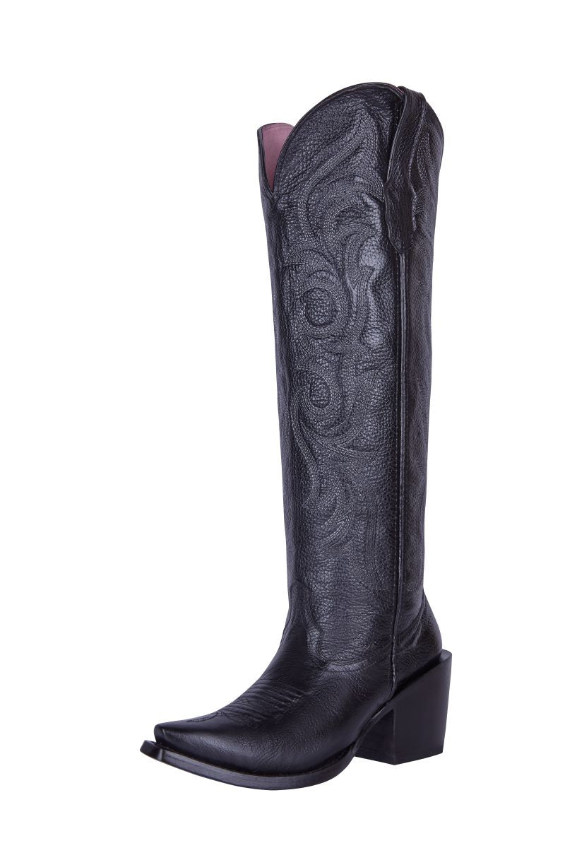 bota vaquera Jessie mujer color negro caña alta diseño moderno