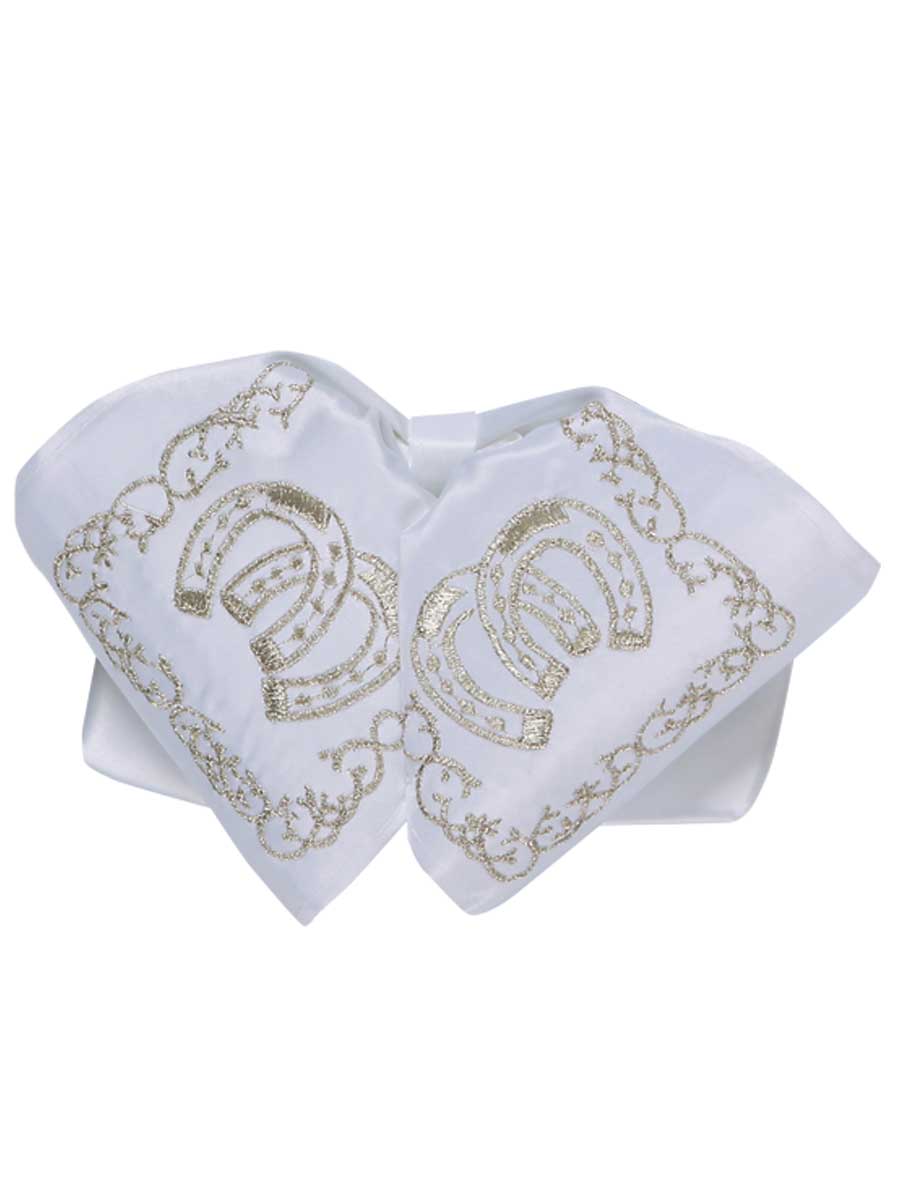 Adult 
Mexican Charro Bow Tie 100% Polyester White/Silver 600120
