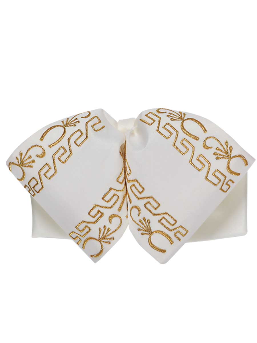 Adult 
Mexican Charro Bow Tie 100% Polyester Ivory/Gold 600136