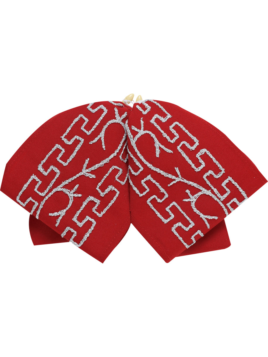 Adult 
Mexican Charro Bow Tie 100% Polyester Red/Silver 601116