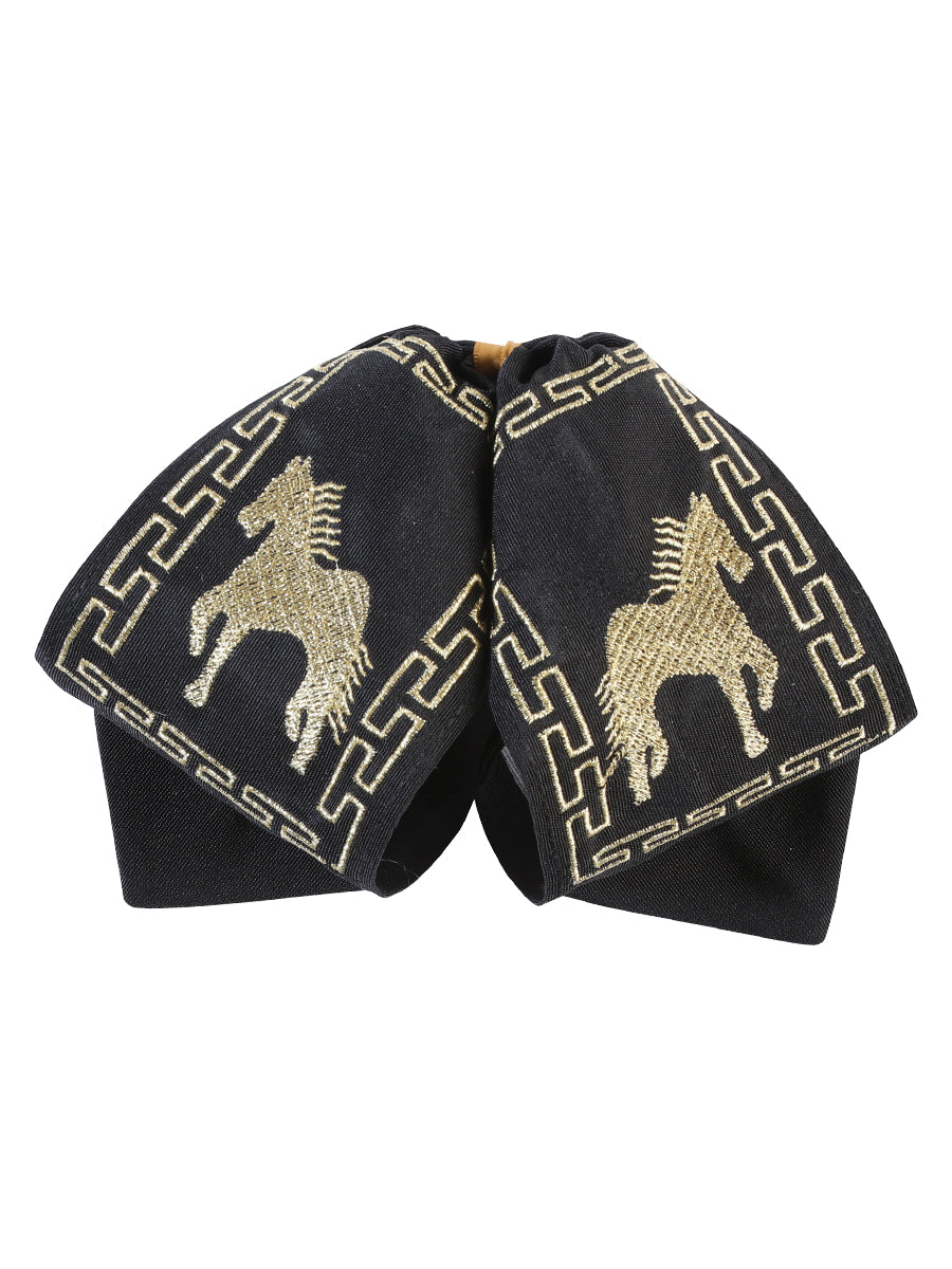 Adult 
Mexican Charro Bow Tie 100% Polyester Black/Gold 601802