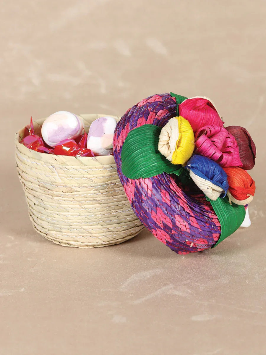 Artisanal Candy Holder/ Jewerly Holder 100% Palm Leaf Multicolor 602140 - N4dboots.com