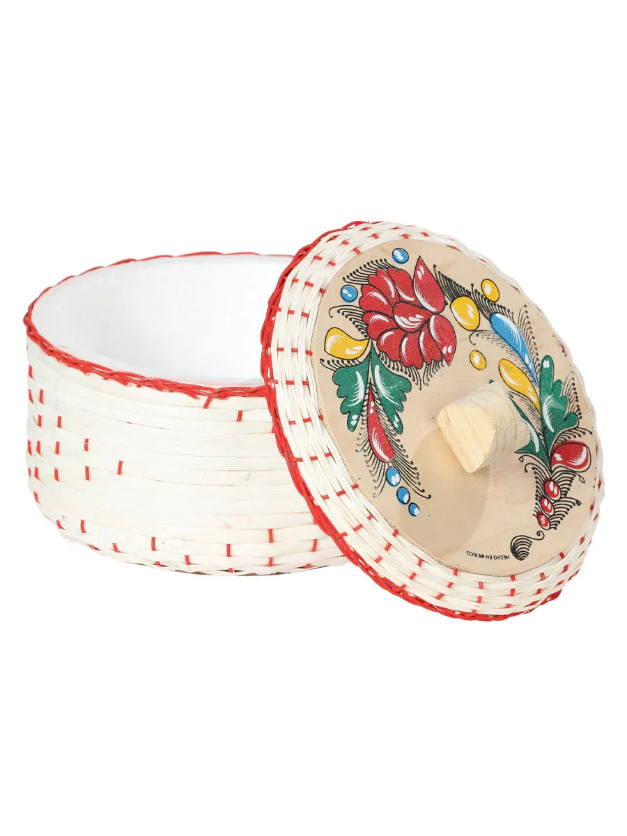 Artisanal Tortilla Warmer 100% Palm Leaf Red 602926 - N4dboots.com