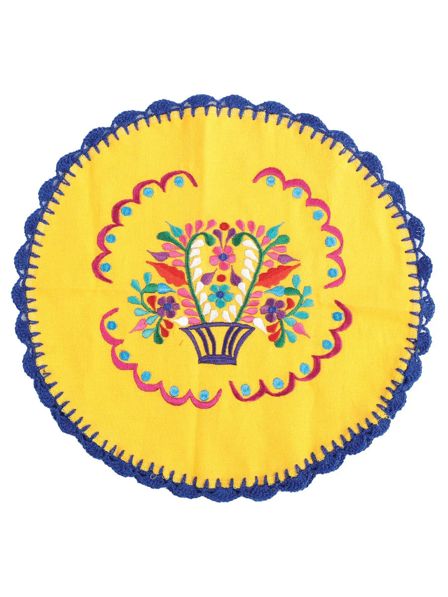 Artisanal Embroidered Tortilla Warmer 100% Cotton 603151 - N4dboots.com